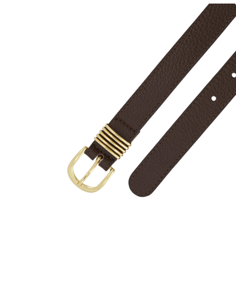 21Jewelz Leren riem met gouden details - choco bruin