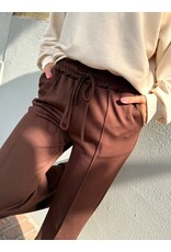 21Jewelz Casual pantalon met strik - choco bruin