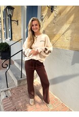21Jewelz Casual pantalon met strik - choco bruin