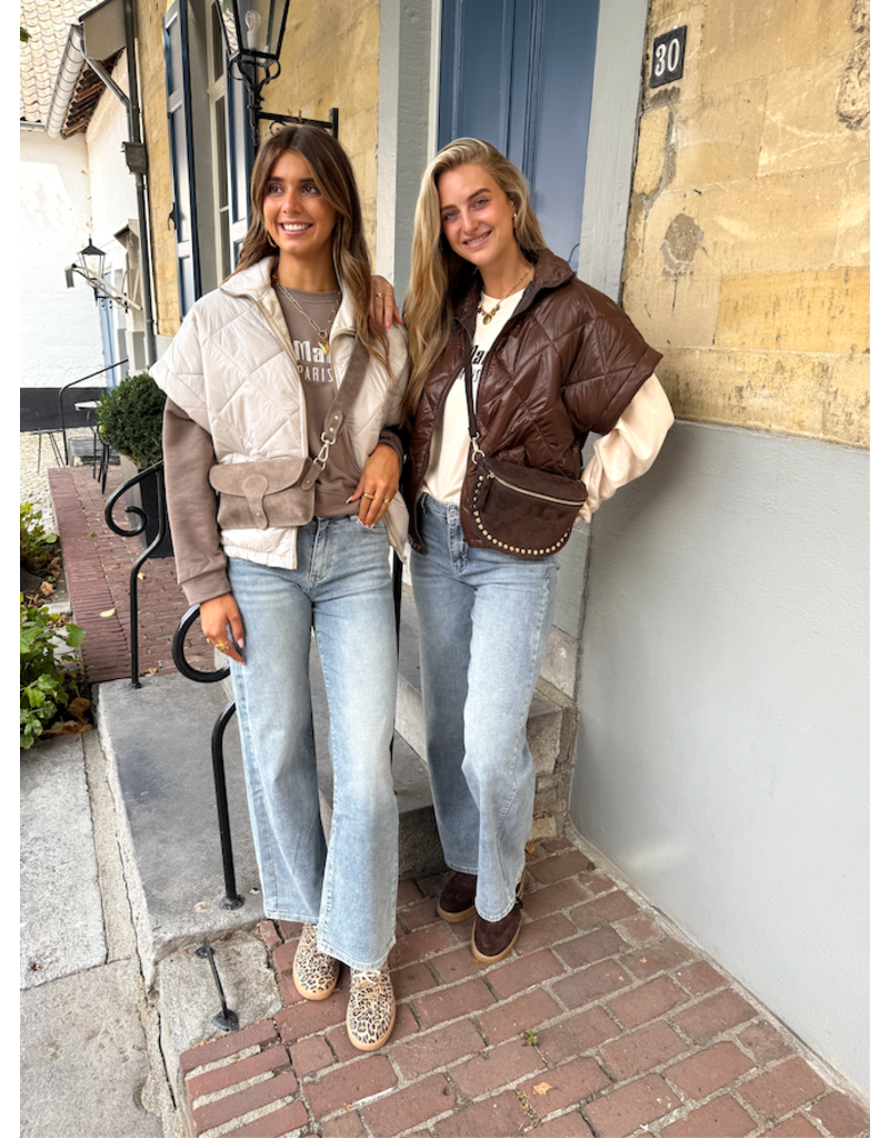21Jewelz Gewatteerde bodywarmer - choco bruin