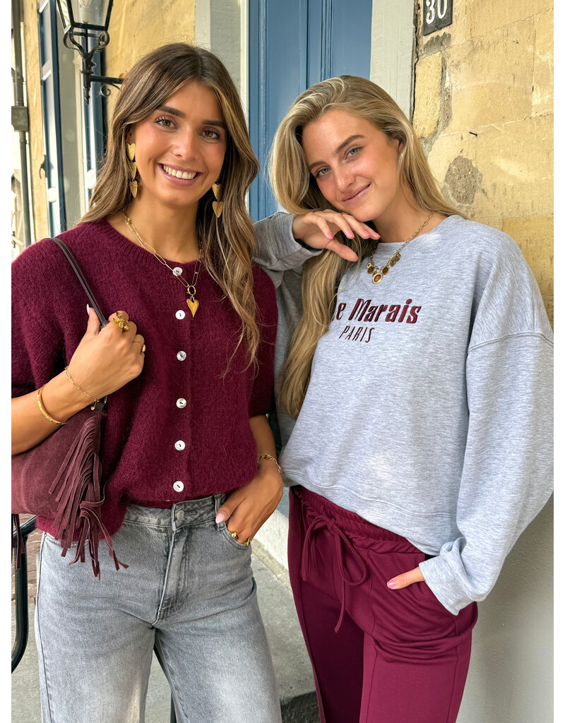 21Jewelz Effen vestje met korte mouwen - bordeaux