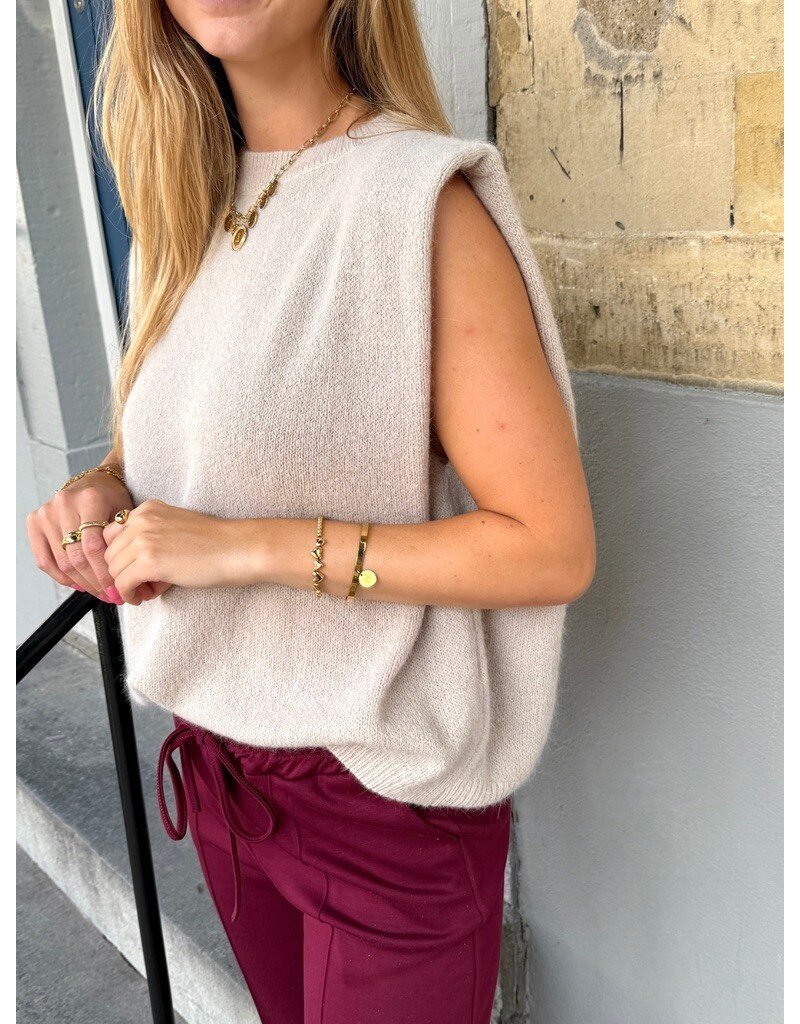 21Jewelz Wollige mouwloze top - beige