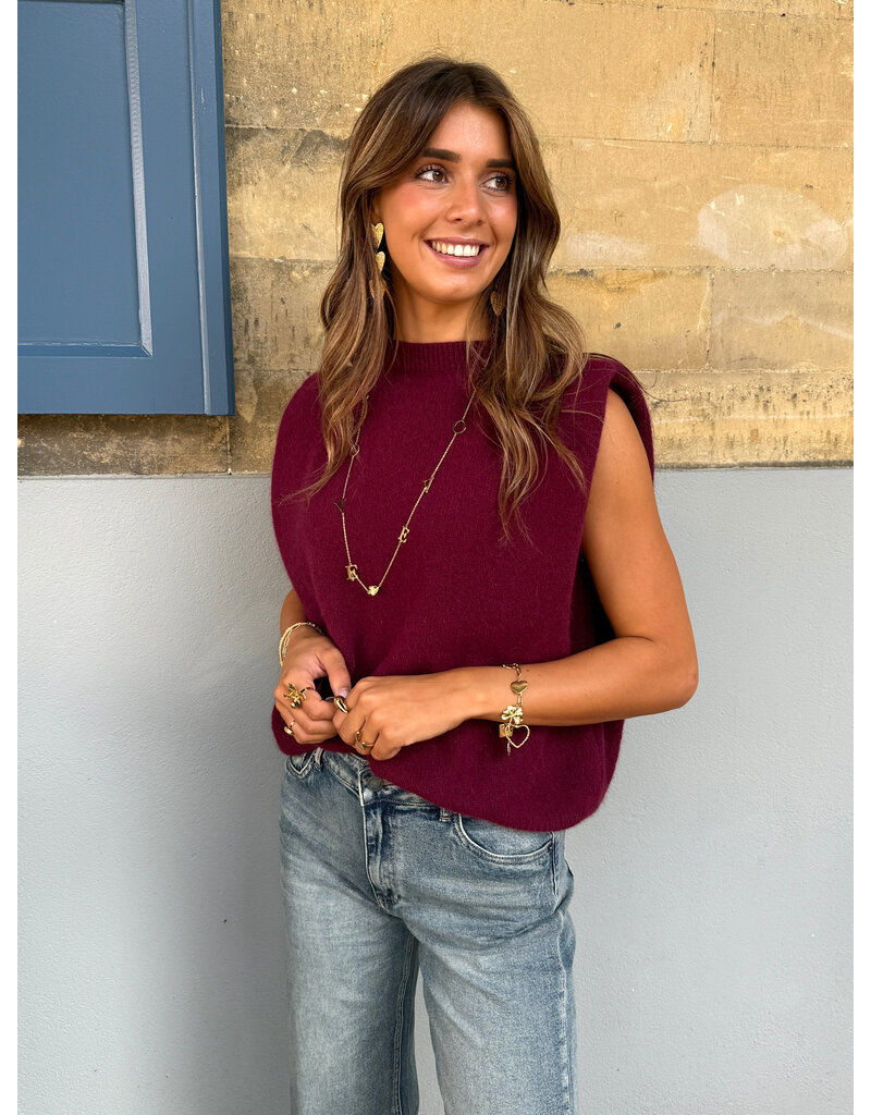 21Jewelz Wollige mouwloze top - bordeaux