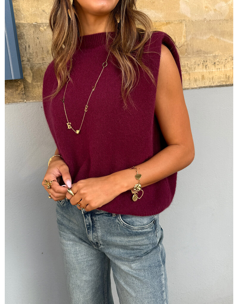 21Jewelz Wollige mouwloze top - bordeaux