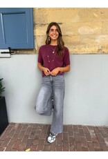21Jewelz Effen basic truitje met korte mouw - bordeaux