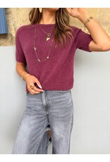 21Jewelz Effen basic truitje met korte mouw - bordeaux