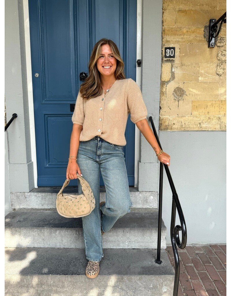 21Jewelz Gehaakt vestje met korte mouw - beige