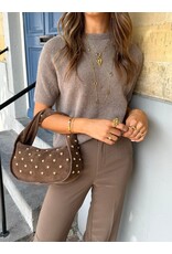 21Jewelz Effen basic truitje met korte mouw - taupe