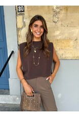 21Jewelz Wollige mouwloze top - choco bruin