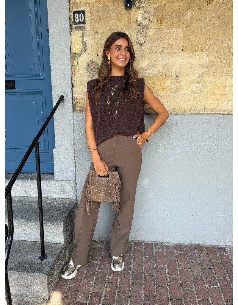 21Jewelz Wollige mouwloze top - choco bruin