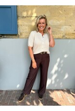 21Jewelz Losvallende pantalon met ceintuur - choco bruin