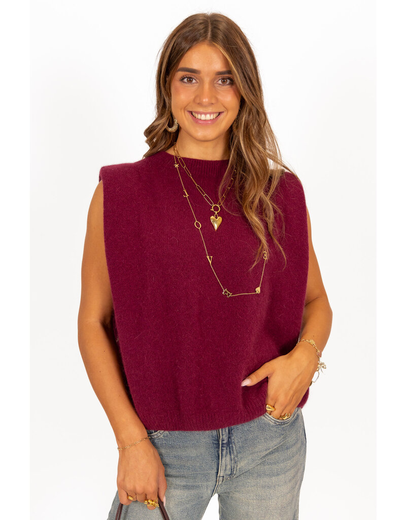 21Jewelz Wollige mouwloze top - bordeaux