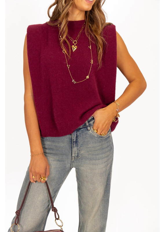 21Jewelz Wollige mouwloze top - bordeaux