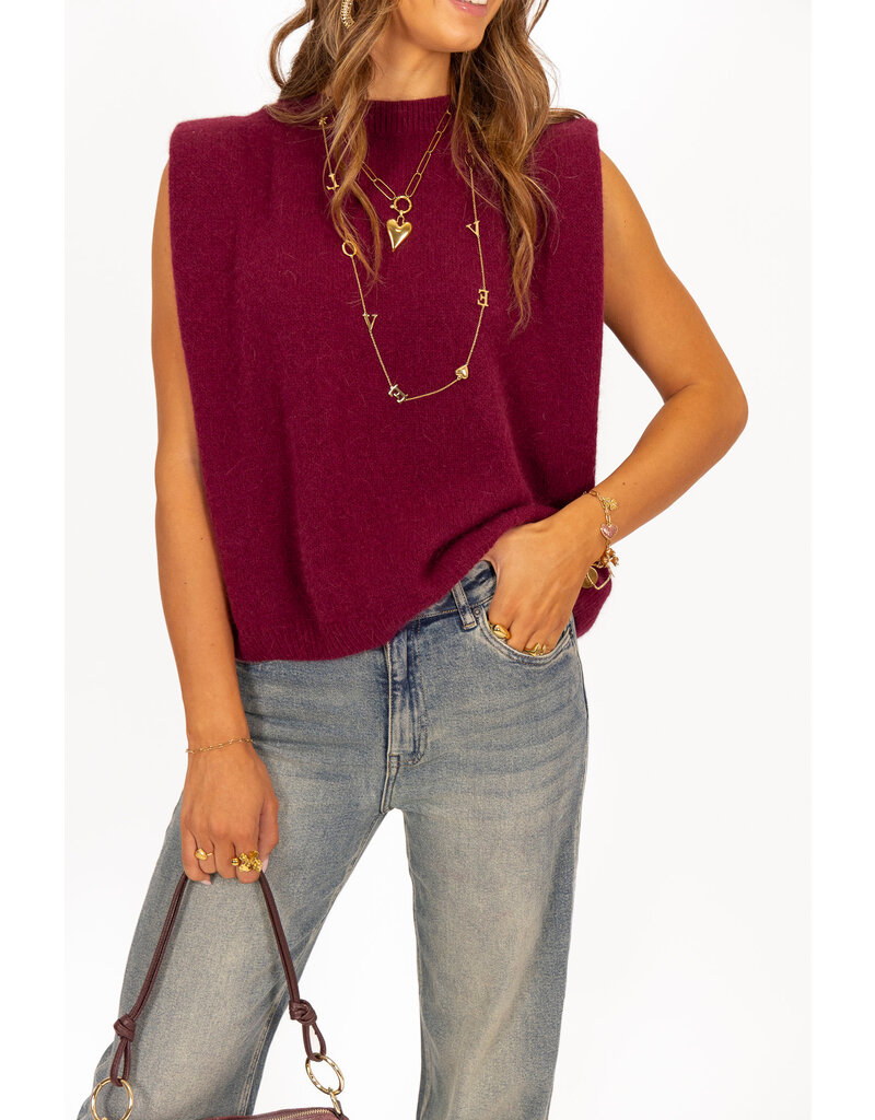 21Jewelz Wollige mouwloze top - bordeaux