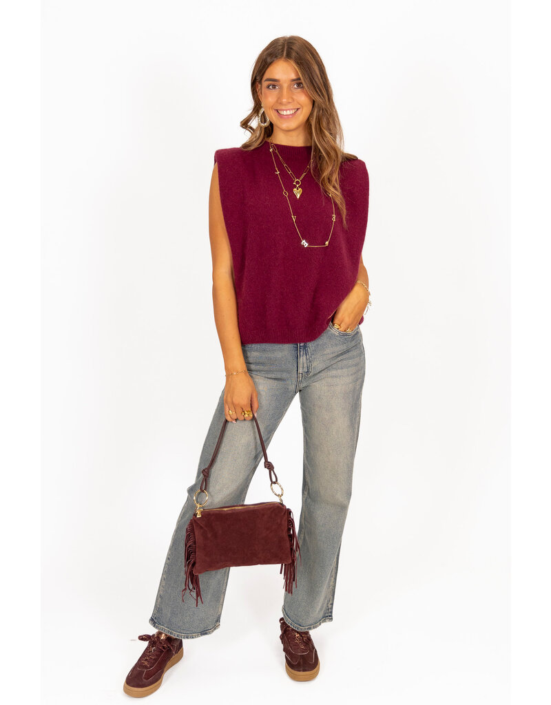 21Jewelz Wollige mouwloze top - bordeaux
