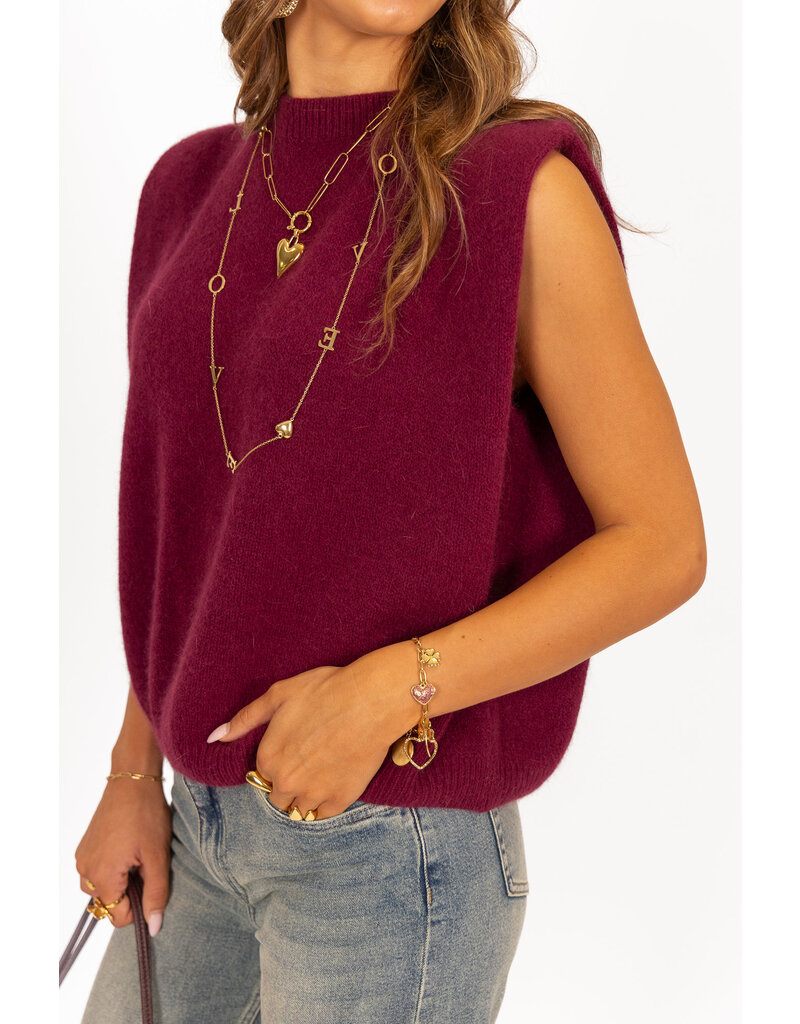 21Jewelz Wollige mouwloze top - bordeaux