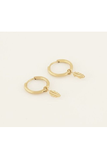 My Jewellery Oorringen met veer hanger - goud