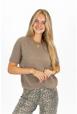 21Jewelz Effen basic truitje met korte mouw - taupe