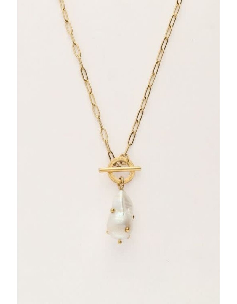 My Jewellery Schakelketting met parel met studs - goud