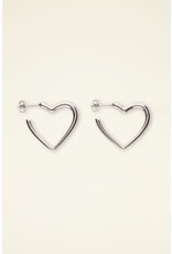 My Jewellery Hartvormige oorringen zilver