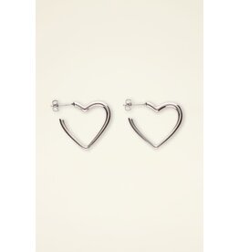 My Jewellery Hartvormige oorringen zilver