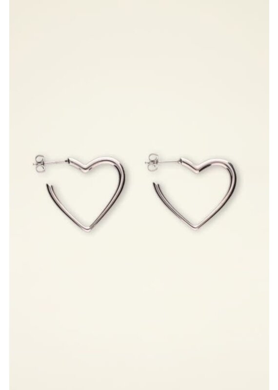 My Jewellery Hartvormige oorringen zilver