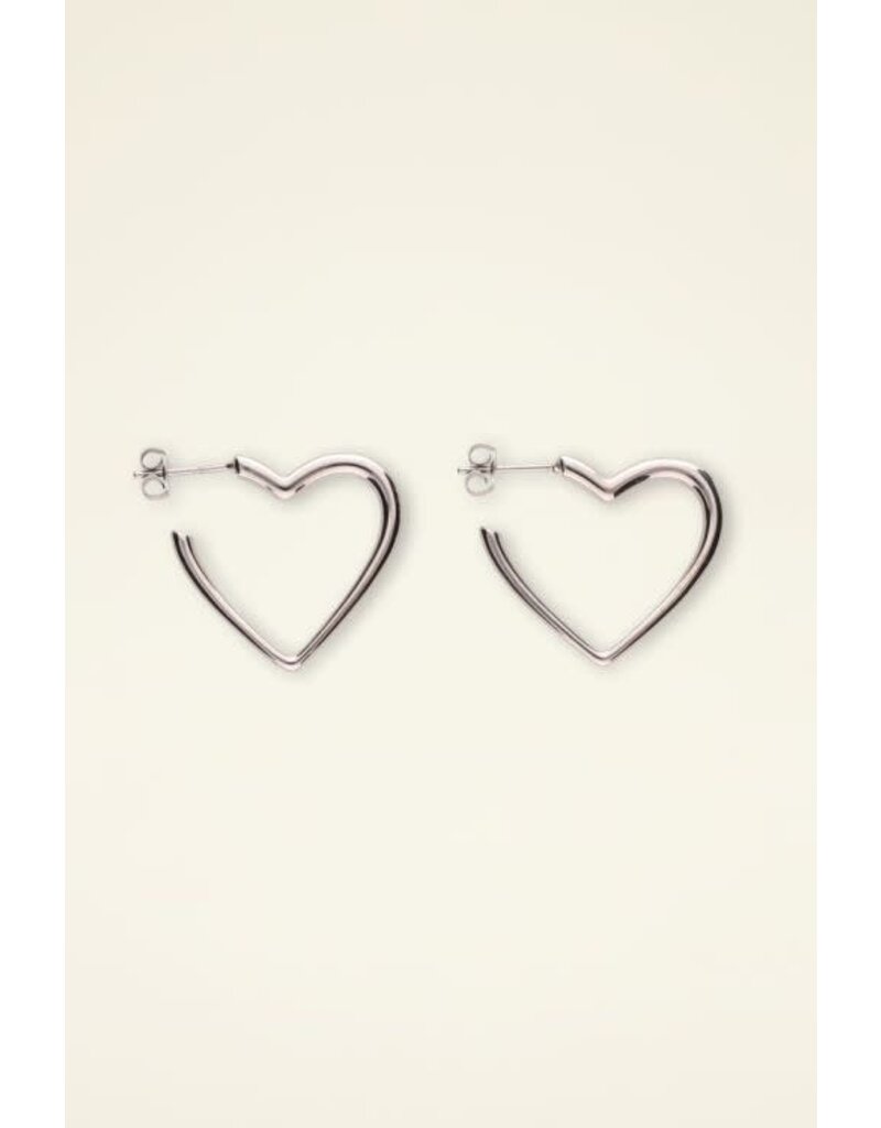 My Jewellery Hartvormige oorringen zilver