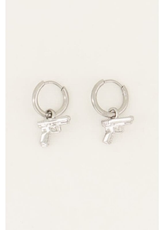 My Jewellery Oorringen met pistooltje zilver