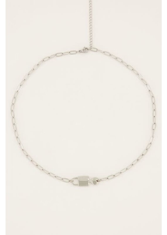 My Jewellery Iconic schakelketting met liefdesslot zilver