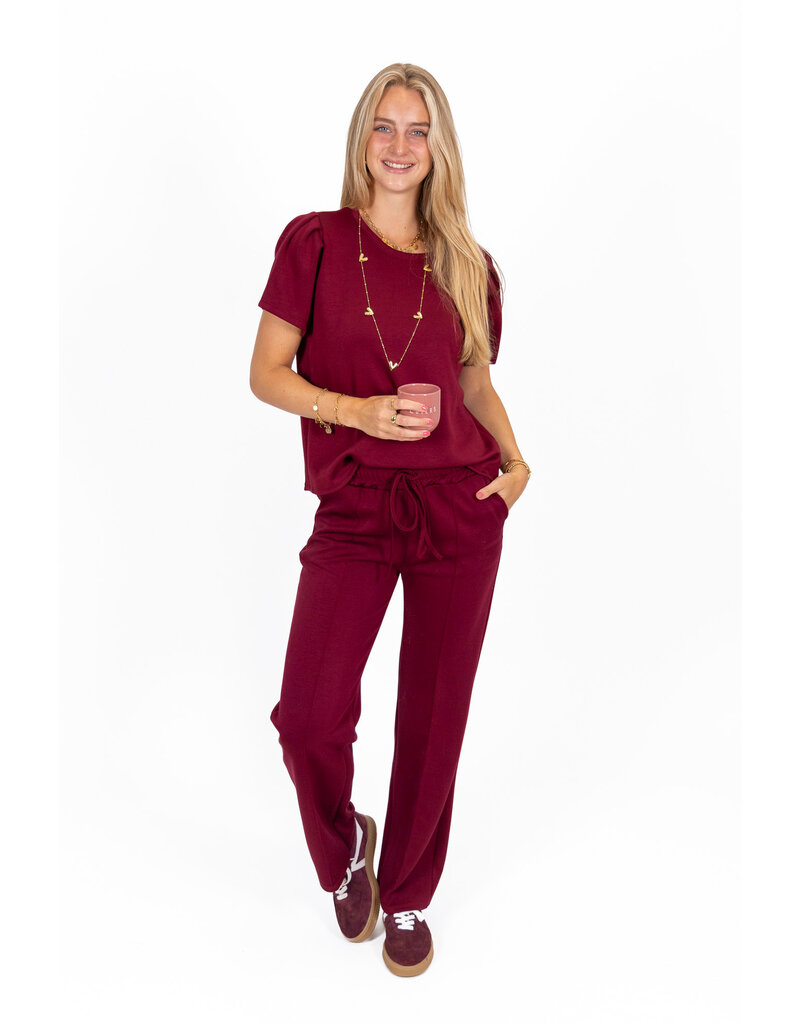 21Jewelz Casual pantalon met strik - bordeaux