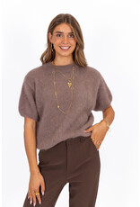 21Jewelz Wollige trui met korte mouwen - taupe