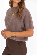 21Jewelz Wollige trui met korte mouwen - taupe