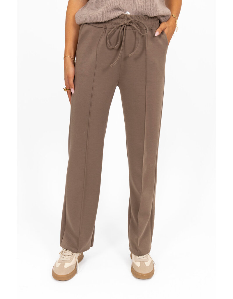 21Jewelz Casual pantalon met strik - donker taupe