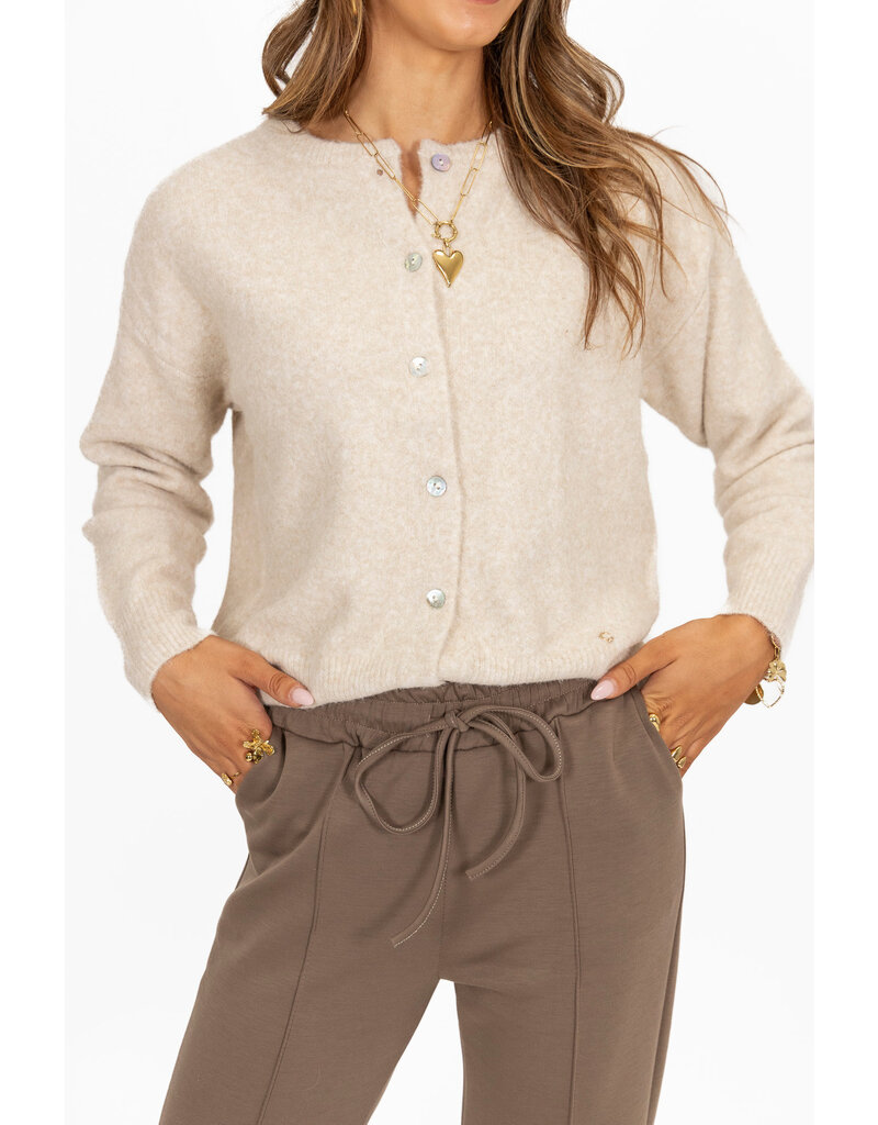 21Jewelz Effen vestje met knopen - beige