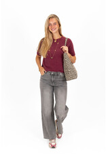 21Jewelz Effen basic truitje met korte mouw - bordeaux