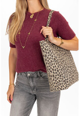 21Jewelz Effen basic truitje met korte mouw - bordeaux