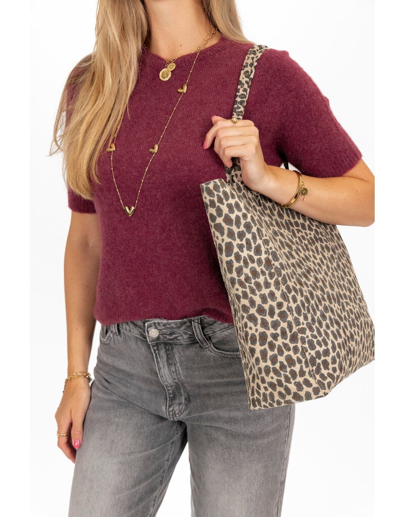 21Jewelz Effen basic truitje met korte mouw - bordeaux