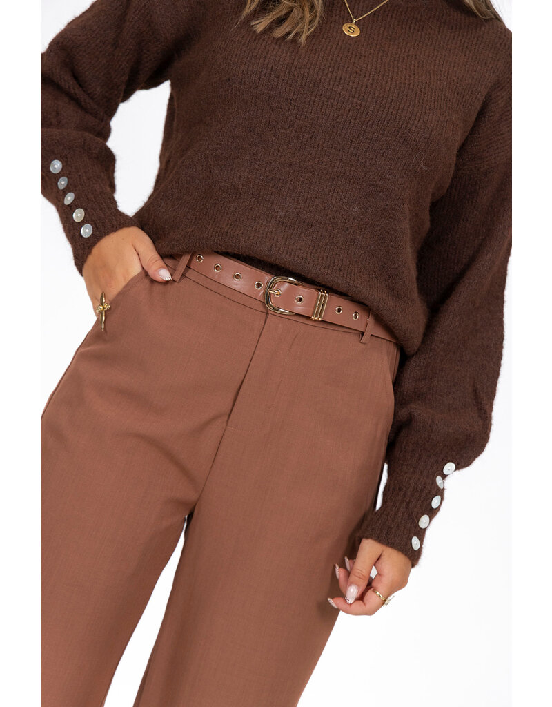 21Jewelz Losvallende pantalon met ceintuur - roest