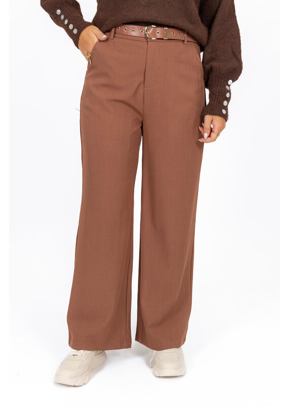 21Jewelz Losvallende pantalon met ceintuur - roest