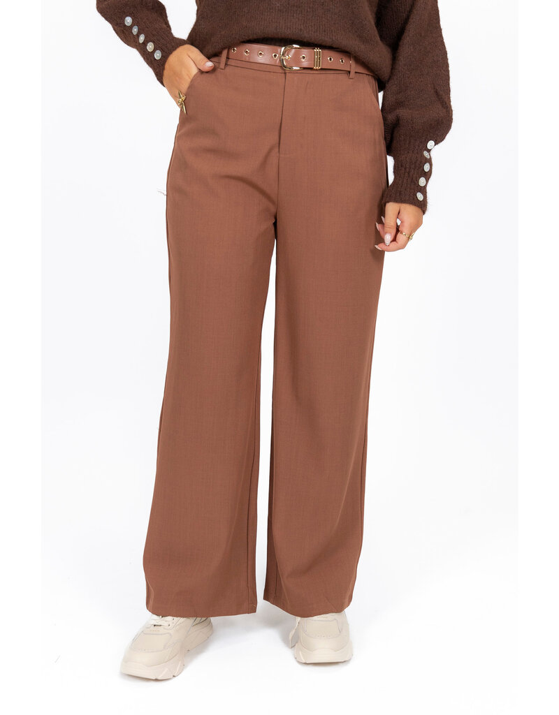 21Jewelz Losvallende pantalon met ceintuur - roest