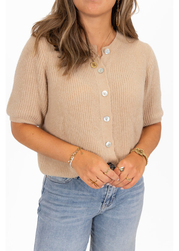 21Jewelz Gehaakt vestje met korte mouw - beige