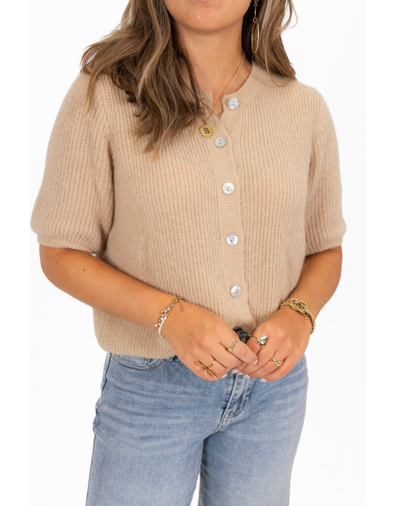 21Jewelz Gehaakt vestje met korte mouw - beige