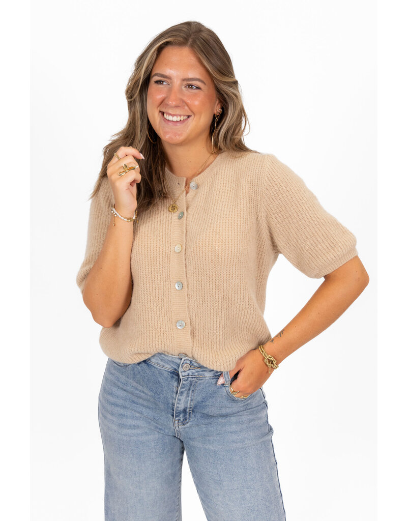 21Jewelz Gehaakt vestje met korte mouw - beige