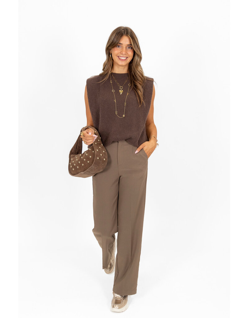 21Jewelz Wollige mouwloze top - choco bruin