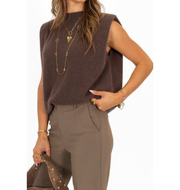21Jewelz Wollige mouwloze top - choco bruin