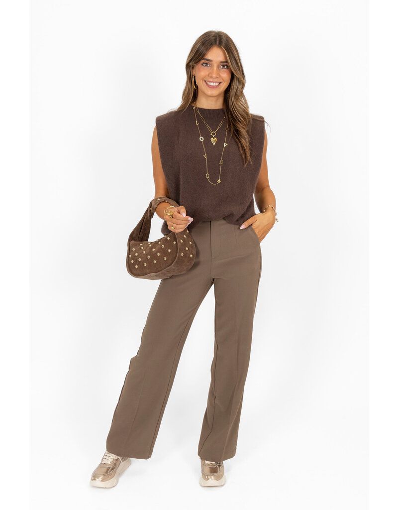 21Jewelz Donker taupe pantalon