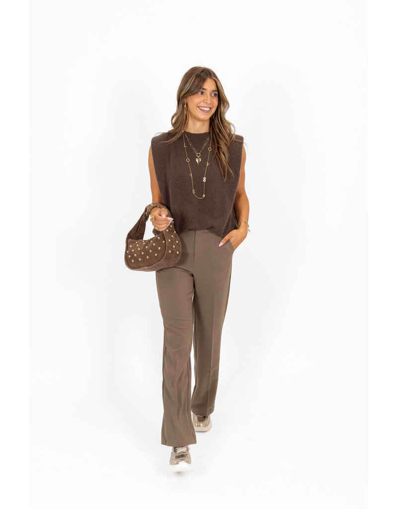21Jewelz Donker taupe pantalon