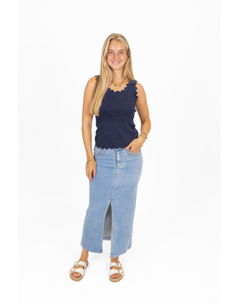21Jewelz Denim rok met gevlochten detail