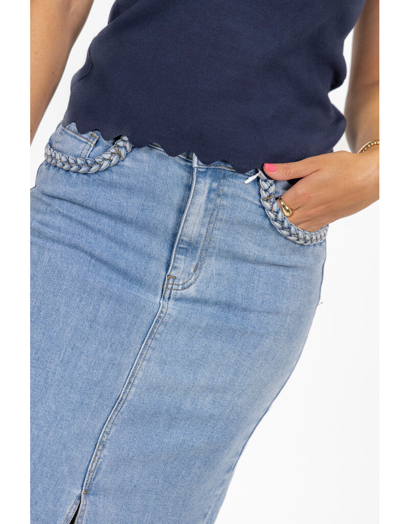 21Jewelz Denim rok met gevlochten detail