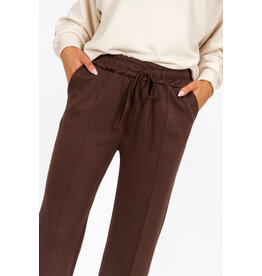 21Jewelz Casual pantalon met strik - choco bruin